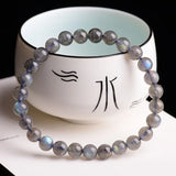 Natural Grey Moonstone Crystal Bracelet