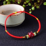4A Natural Hand Knitting Braid Bracelet Crystal