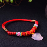 4A Natural Hand Knitting Braid Bracelet Crystal