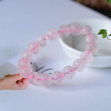 4A Natural Heart Rose Quartz Powder Crystal Bracelets