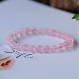 4A Natural Heart Rose Quartz Powder Crystal Bracelets