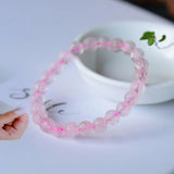 4A Natural Heart Rose Quartz Powder Crystal Bracelets