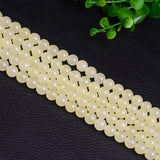4A Natural Light Yellow Chalcedony Loose Bead Stone Crystal DIY