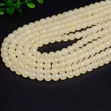 4A Natural Light Yellow Chalcedony Loose Bead Stone Crystal DIY