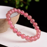 4A Natural Strawberry Quartz Crystal Bracelets