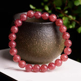 Natural Strawberry Quartz Crystal Bracelet