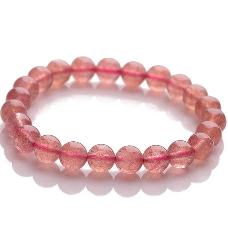 4A Natural Strawberry Quartz Crystal Bracelets