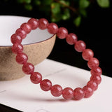 Natural Strawberry Quartz Crystal Bracelet