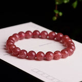 Natural Strawberry Quartz Crystal Bracelet