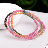 4A Natural Tourmaline Crystal 3.5mm Bracelets Genuine Stone