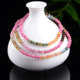 4A Natural Tourmaline Crystal 3.5mm Bracelets Genuine Stone