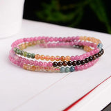 4A Natural Tourmaline Crystal 3.5mm Bracelets Genuine Stone