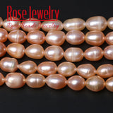 8mm Freshwater Cultured Rice Shape Pearls 14'' Strand