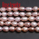 8mm Freshwater Cultured Rice Shape Pearls 14'' Strand