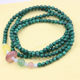 4Circle Malachite Amber Aquamarine Bracelet For Women