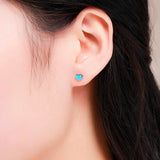 925 Silver Tiny Peach Heart Stud Earrings for Kids