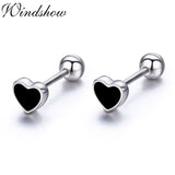 925 Silver Tiny Peach Heart Stud Earrings for Kids