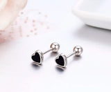 925 Silver Tiny Peach Heart Stud Earrings for Kids