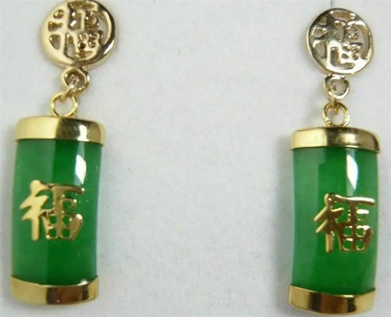 4Colors Women Lucky Jade/Tiger Eye Gemstone Dangle Earrings