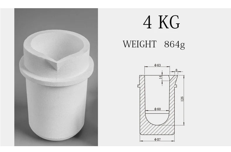 4KG High Temp Quartz Silica Crucible for Silver Jewelry Tools