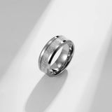 Ice Tungsten Steel Ring 4M/6M/8M Double Beveled Arc Inlaid Couple Ring