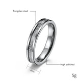 Ice Tungsten Steel Ring 4M/6M/8M Double Beveled Arc Inlaid Couple Ring
