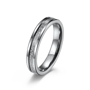 Ice Tungsten Steel Ring 4M/6M/8M Double Beveled Arc Inlaid Couple Ring