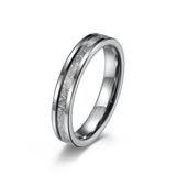 Ice Tungsten Steel Ring 4M/6M/8M Double Beveled Arc Inlaid Couple Ring