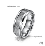 Ice Tungsten Steel Ring 4M/6M/8M Double Beveled Arc Inlaid Couple Ring