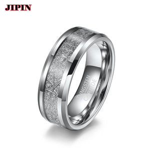 Ice Tungsten Steel Ring 4M/6M/8M Double Beveled Arc Inlaid Couple Ring