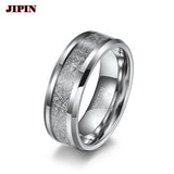 Ice Tungsten Steel Ring 4M/6M/8M Double Beveled Arc Inlaid Couple Ring
