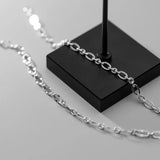 925 Sterling Silver Polished/Wave Oval Chain Bracelet