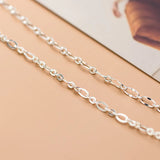 925 Sterling Silver Polished/Wave Oval Chain Bracelet