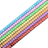 4MM 100PCS Nano Plating Natural Hematite LOVE Spacers Beads