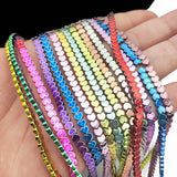 4MM 100PCS Nano Plating Natural Hematite LOVE Spacers Beads