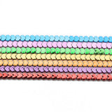4MM 100PCS Nano Plating Natural Hematite LOVE Spacers Beads