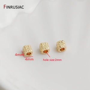 4MM Square Cube Beads Metal Spacer Beads for DIY Jewelry Making