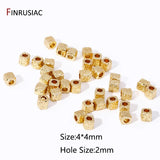 4MM Square Cube Beads Metal Spacer Beads for DIY Jewelry Making
