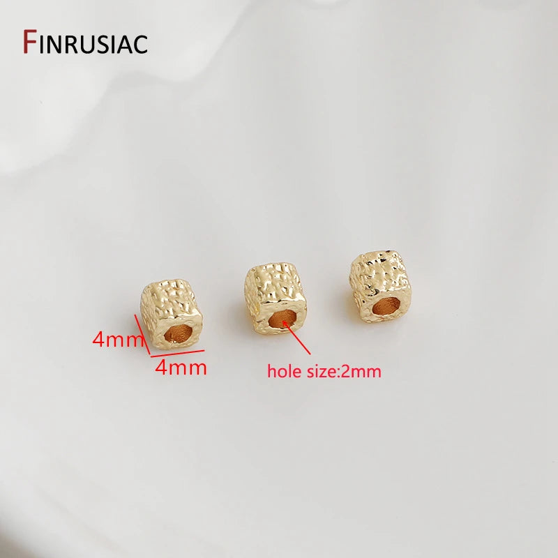 4MM Square Cube Beads Metal Spacer Beads for DIY Jewelry Making