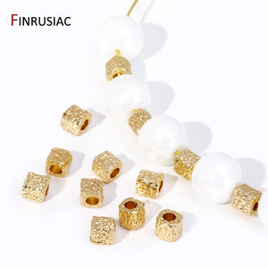 4MM Square Cube Beads Metal Spacer Beads for DIY Jewelry Making