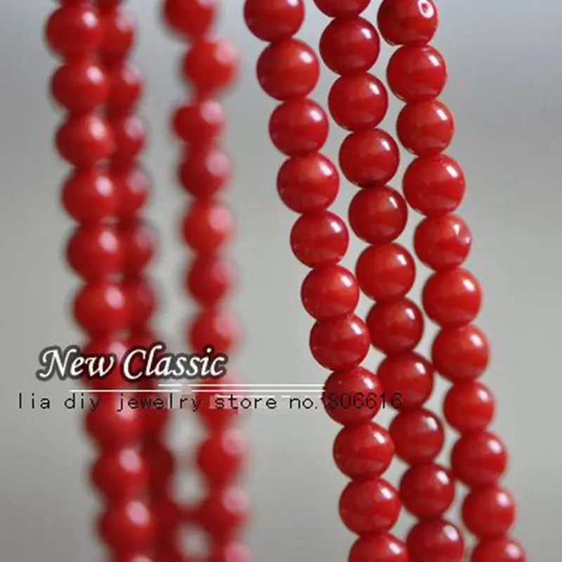 500Pcs Red Natural Coral Loose Bead Strands Genstones Jewelry Charms