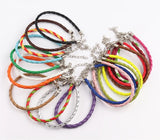 50pcs Braided Bracelet Leather Cord With Lobster Clasp Mix String Jewelry