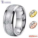Tungsten Meteorite Inlay Wedding Band Gift Jewelry Comfort Fit