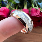 Tungsten Meteorite Inlay Wedding Band Gift Jewelry Comfort Fit