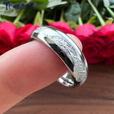 Tungsten Meteorite Inlay Wedding Band Gift Jewelry Comfort Fit