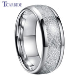 Tungsten Meteorite Inlay Wedding Band Gift Jewelry Comfort Fit