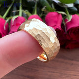 Multicolor Tungsten Wedding Ring Hammered Brushed Finish Gift Jewelry
