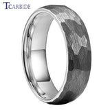 Multicolor Tungsten Wedding Ring Hammered Brushed Finish Gift Jewelry