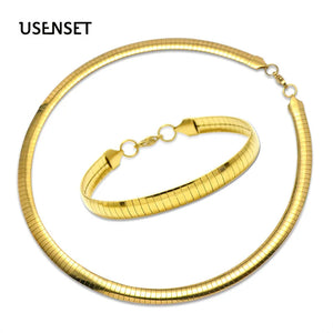 Stainless Steel Snake Chain Choker Collar Set Jewelry for Women