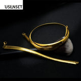 Stainless Steel Snake Chain Choker Collar Set Jewelry for Women